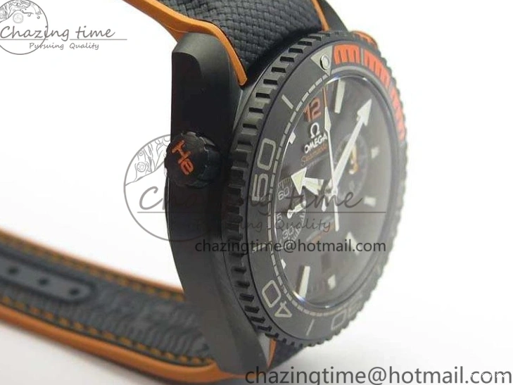 0504 Planet Ocean Master Chronometer Chrono DLC OM 1:1 Best Edition Black Dial On Nylon Strap A Chic 8103